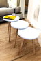 Hanah Home Peka-152 - Set de 3 Mesas Apilables Blanco y Natural